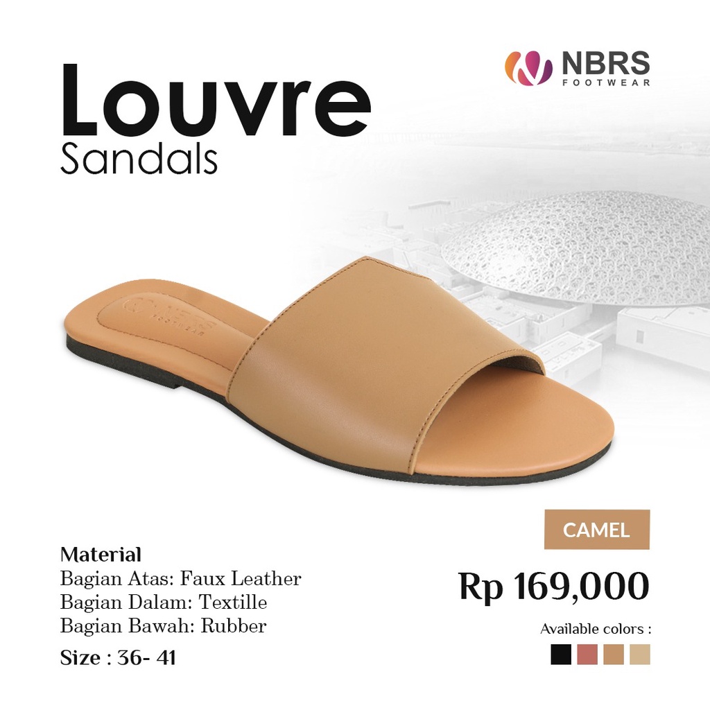 Nibras Footwear Sandal Louvre Wanita Casual Kekikinian Polos dan Santai