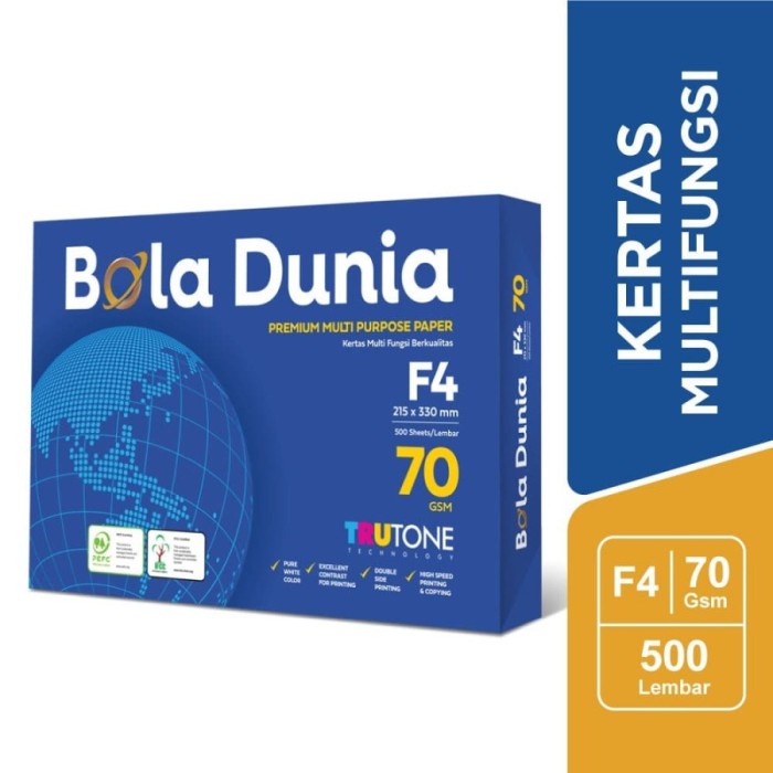 

populer] Bola Dunia Kertas HVS - Polos F42 215x330mm 70gsm