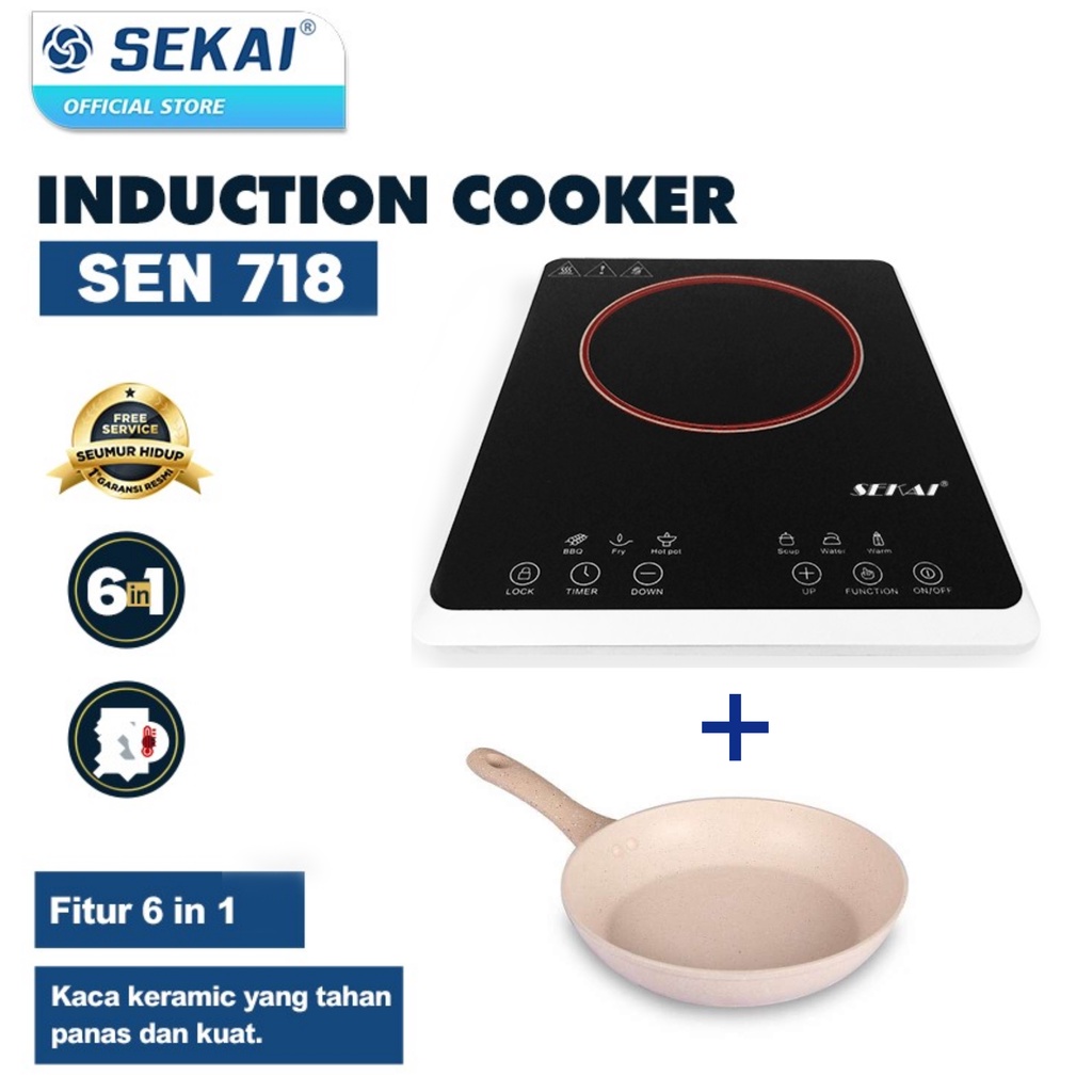 Kompor Induksi Sekai SEN 718 Induction Stove Listrik SEN718 Murah Low Watt Electric Stove Hemat