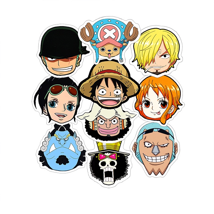 

Stiker One Piece Face isi 10 pcs Bahan Vinil Tahan Air Waterproof