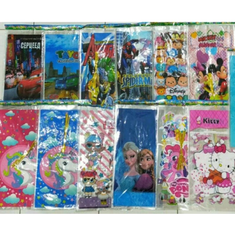 

plastik snack ulang tahun / plastik ulang tahun / plastik bingkisan ulang tahun karakter ank: