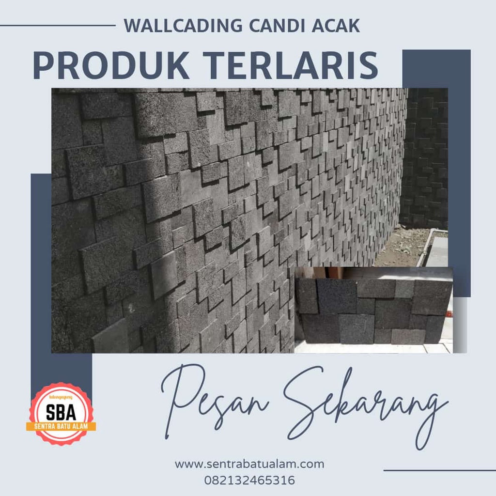 wallcading batu alam candi acak