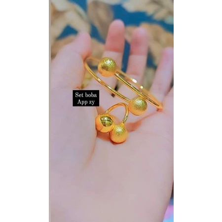 set gelang dan cincin boba