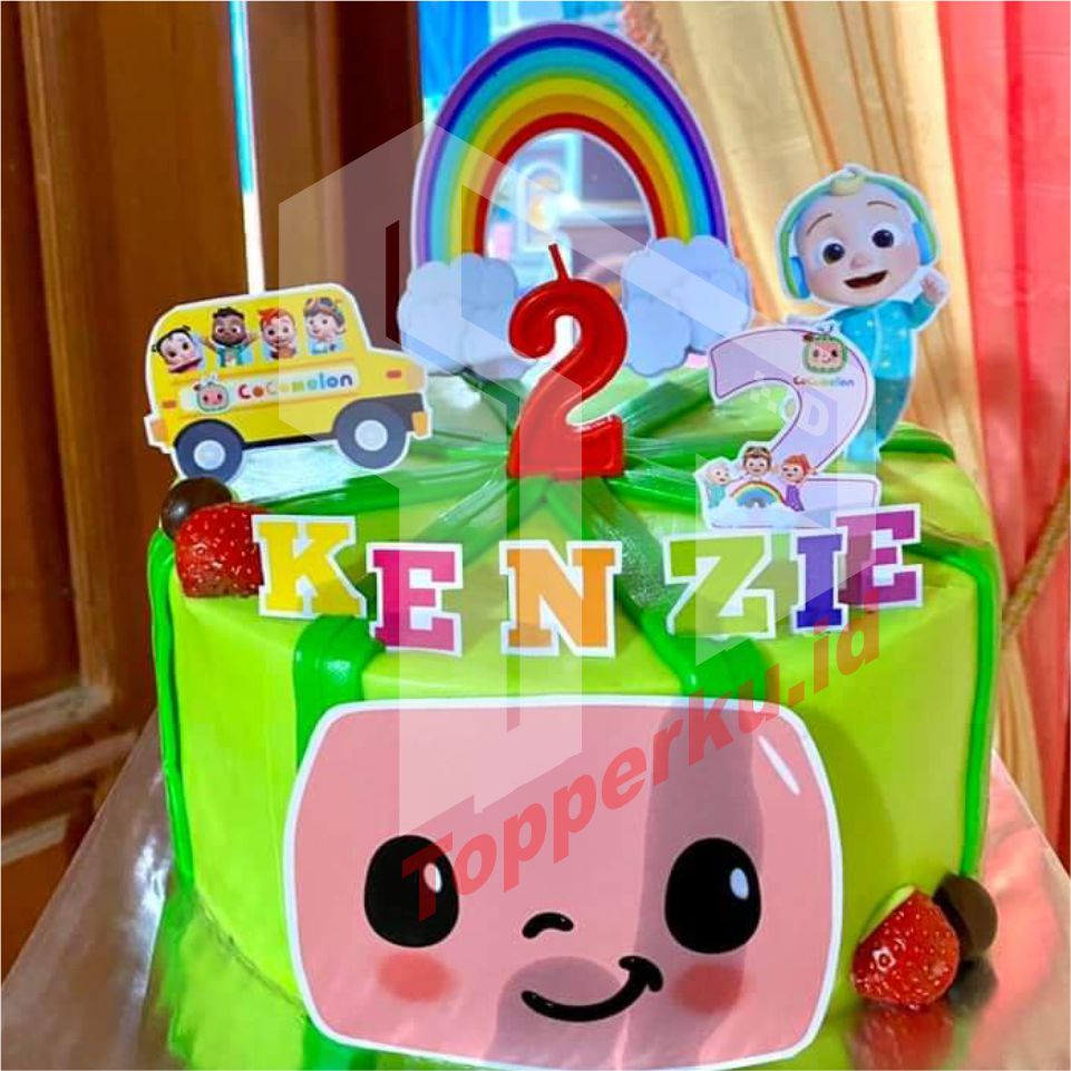 Cake Topper Tema Cocomelon/Hiasan Kue Ulang Tahun Cocomelon/Topper Kue Cocomelon Murahh || 01
