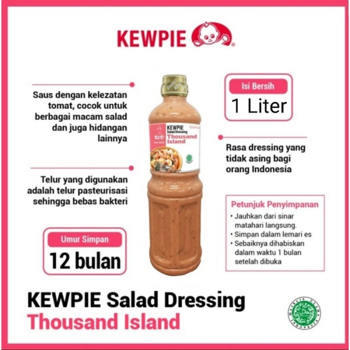 

Terlaris ✨ - Kewpie THOUSAND ISLAND 1 Liter Salad Dressing Saus Siram 1 L 2.1.23