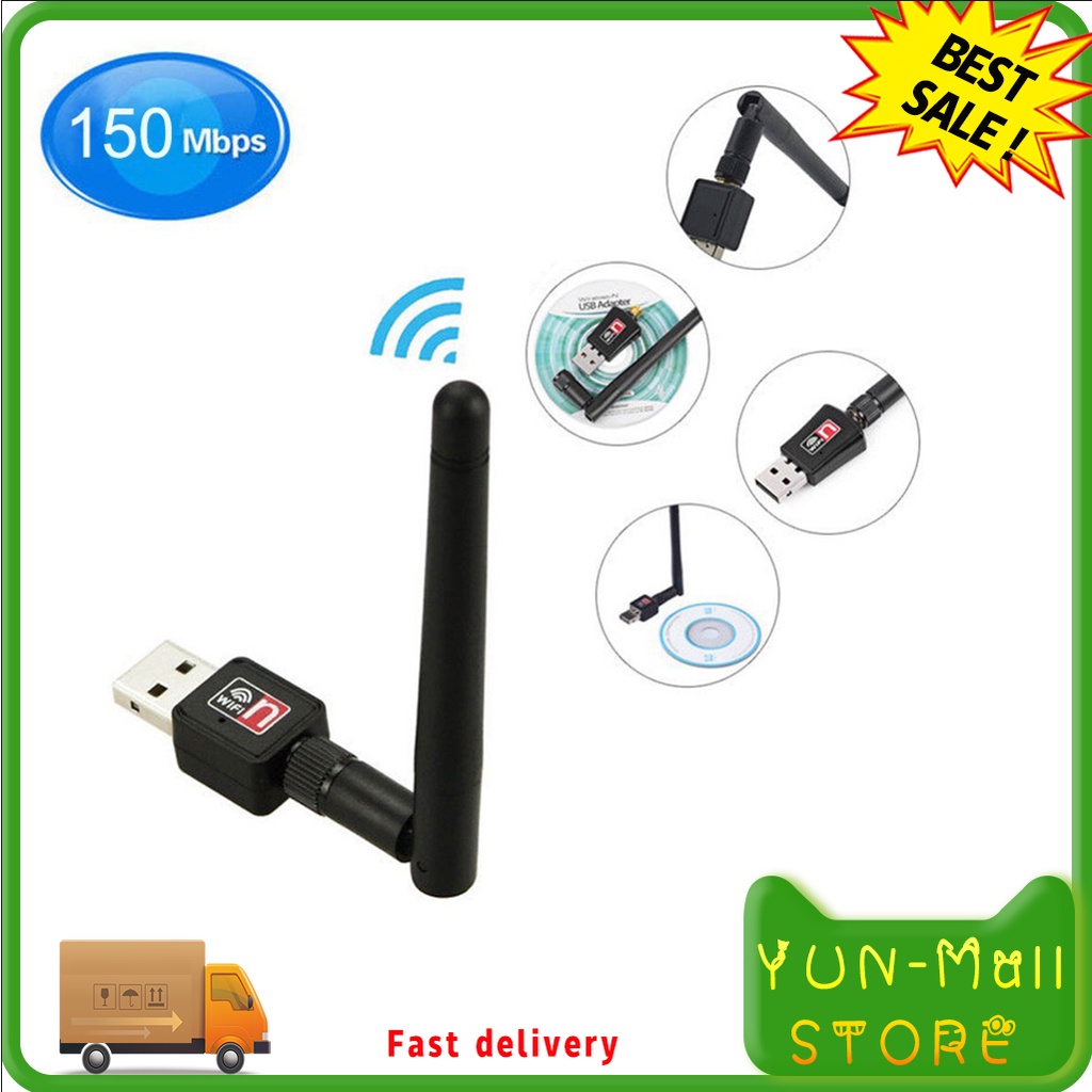 YUN Mall USB Wifi Adapter 150Mbps-USB Wifi Dongle Antena Wireless WIFI Receiver Nirkabel Portabel BARU Update USB Wifi Adapter Nirkabel