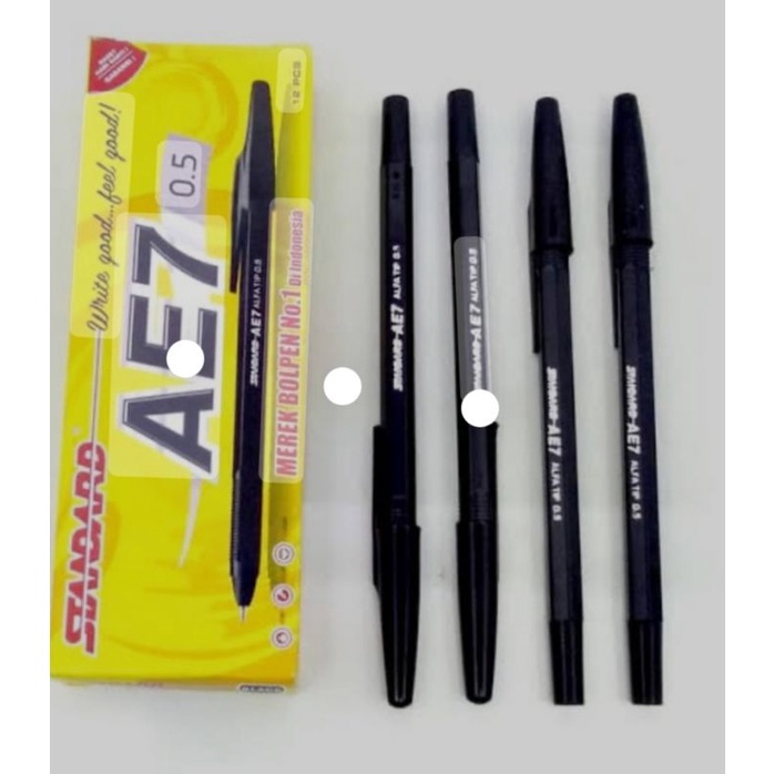 

PULPEN AE 7 STANDAR WARNA HITAM (1 pack/12 pcs)