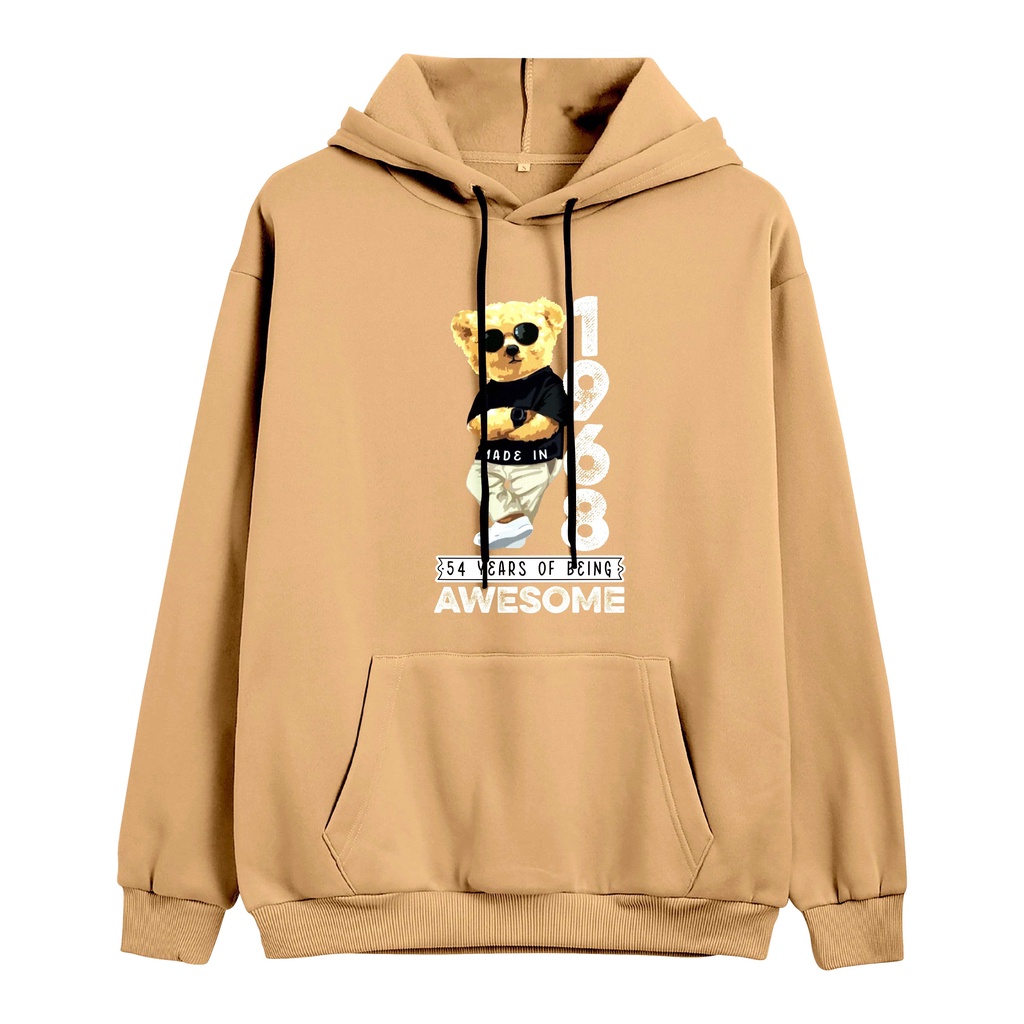 Bear Awesome 1968 Jumper Hoodie Anak II Jaket Hoodie Anak Viral II Sweater Hoodie Kids Size M - XL ( Laki Laki &amp; Peremepuan )