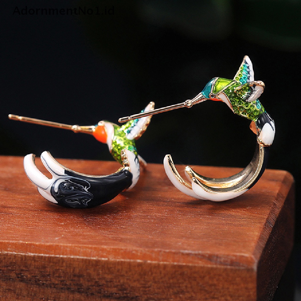 [AdornmentNo1] Fashion Gadis Anting Terbang Hummingbird Burung Anting Wanita Perhiasan Aksesoris [ID]