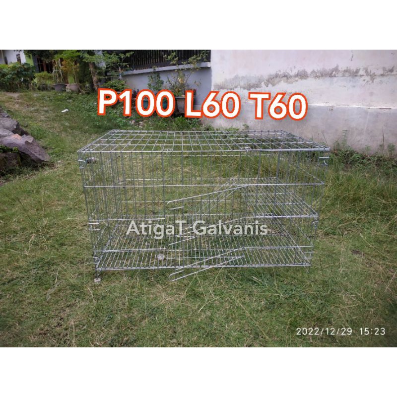 KANDANG KUCING/ ANJING BESI GALVANIS UK 100*60*60 BONGKAR PASANG TAHAN KARAT