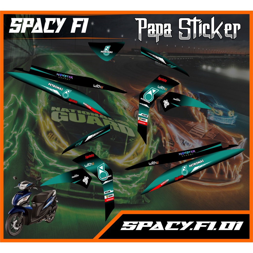 Sticker Striping Decal SPACY FI sticker list variasi HONDA SPACY FI, striping lis SPACY FI CODE 01
