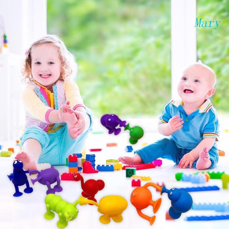 Mary Kartun Suction Cup Untuk Pop Fidget Animal Figure Mainan Pesta Anak Favor Sensory Building Block Silikon Lembut Kecemasan