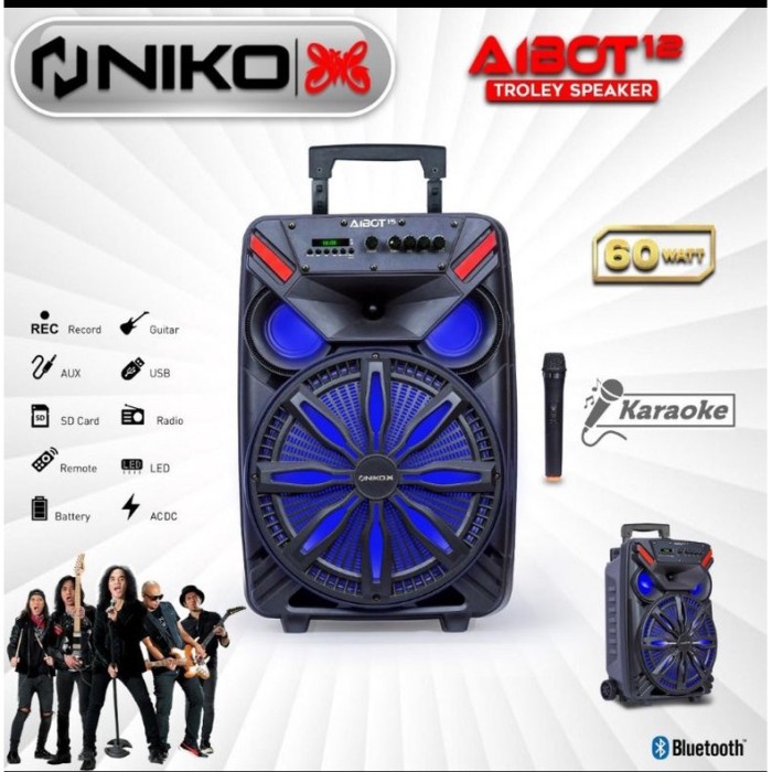 NIKO Speaker Portable Trolley Slank AIBOT 12 / 15 MURAH