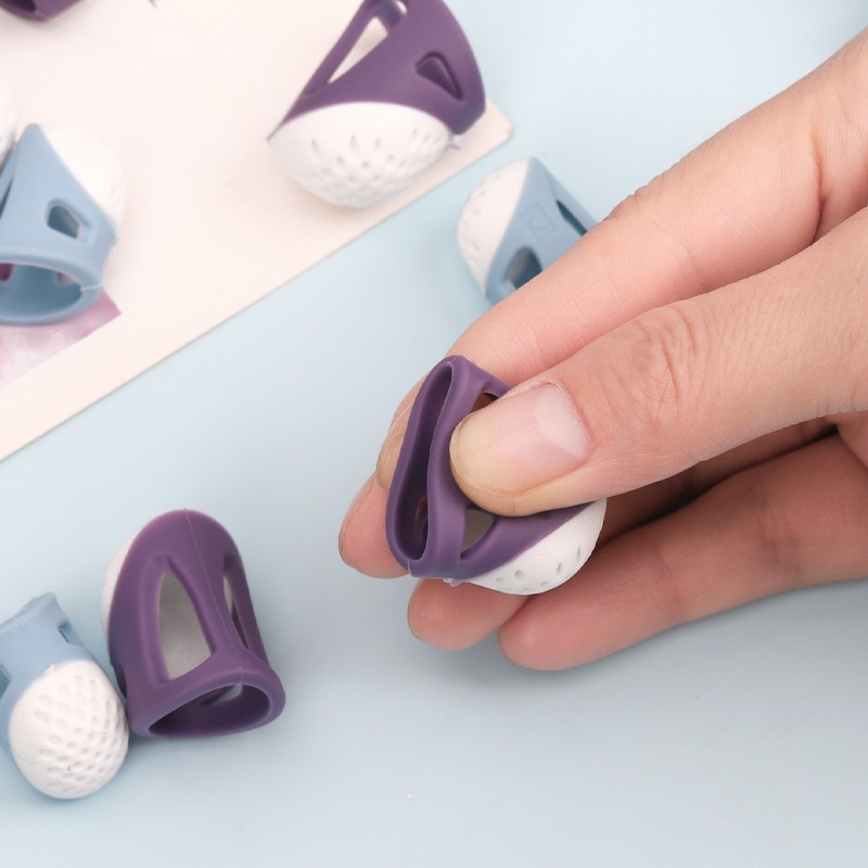 Kreatif DIY Silicone Thimble Non-stick Finger Cover Cross-stitch Jahit Aksesoris Anti-slip Jari Perlindungan Perlengkapan