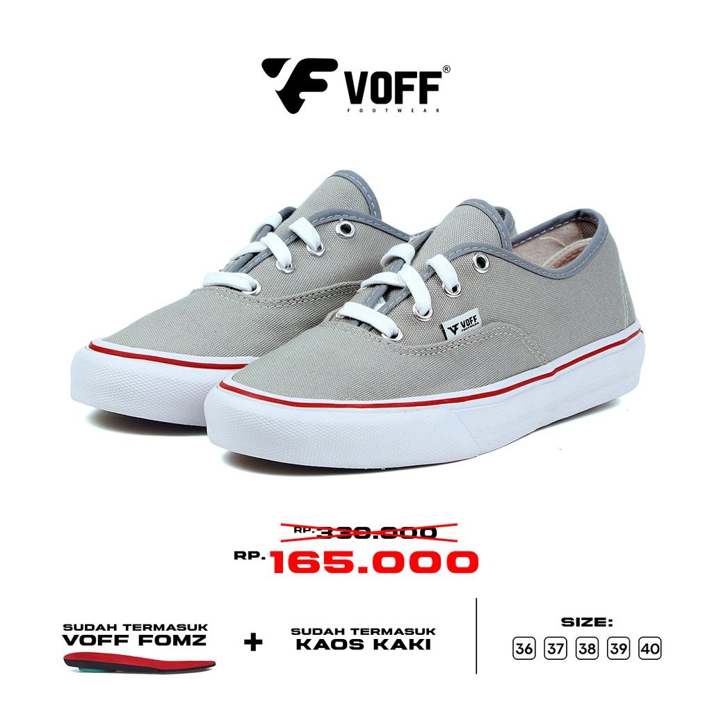 Voff - Sepatu Sneakers Pria Wanita Authentic Grey