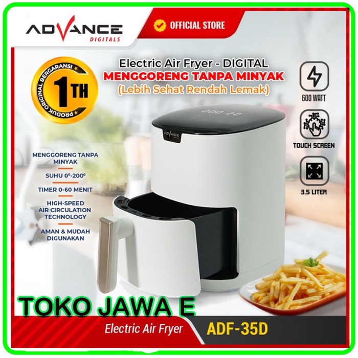 Fryer Air Fryer Advance Adf 35D - Menggoreng Tanpa Minyak - Model Digital