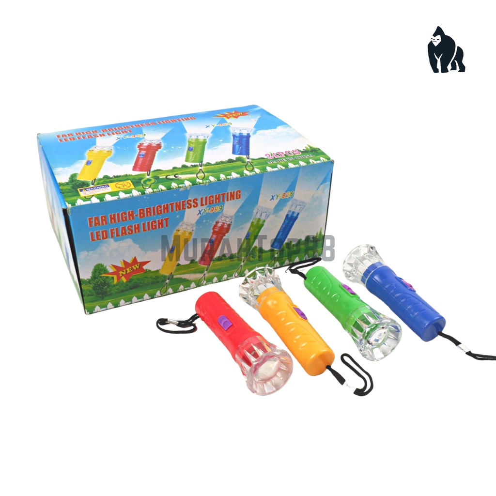 Gantungan Kunci Senter LED Free Baterai / Mini Portable Flashlight Lampu Putih / Mainan Souvenir Kec