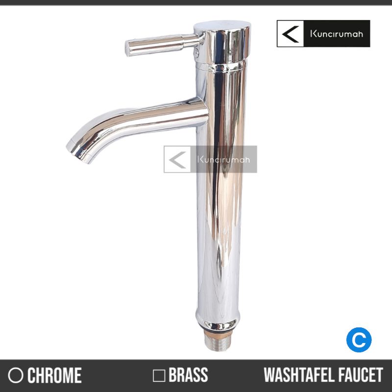 Kran wastafel kuningan bulat model toto / Keran basin kamar mandi(dingin)