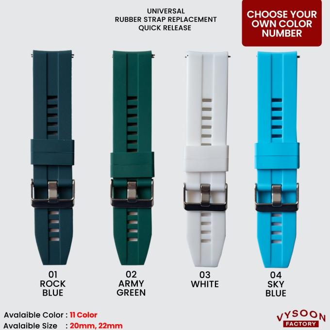 Strap Tali Jam Karet Rubber Pengganti / Strap Rubber Karet 20mm 22mm