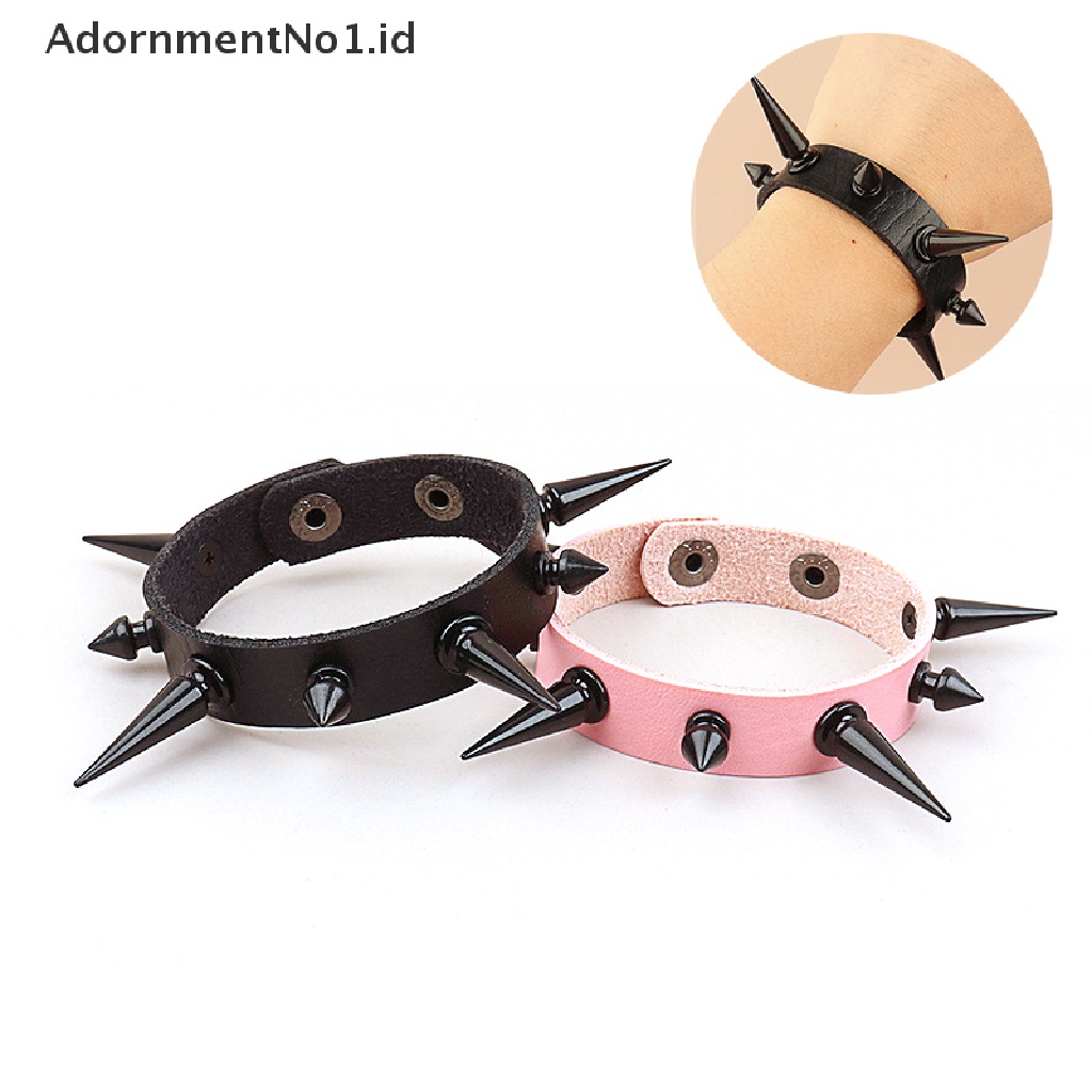 [AdornmentNo1] Gelang Punk Goth Gadis Cowok Bangle Studded Rock Wristband Cosplay Perhiasan Hadiah [ID]