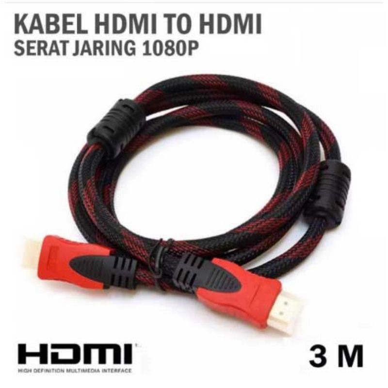 Vibox Kabel HDMI High Speed Serat Jaring HDMI To HDMI 1.5M 3M 5M Promo Sen