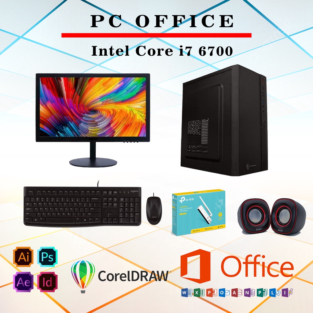 PC Office Admin i7 6700 8Gb Ddr4 Siap pakai include monitor