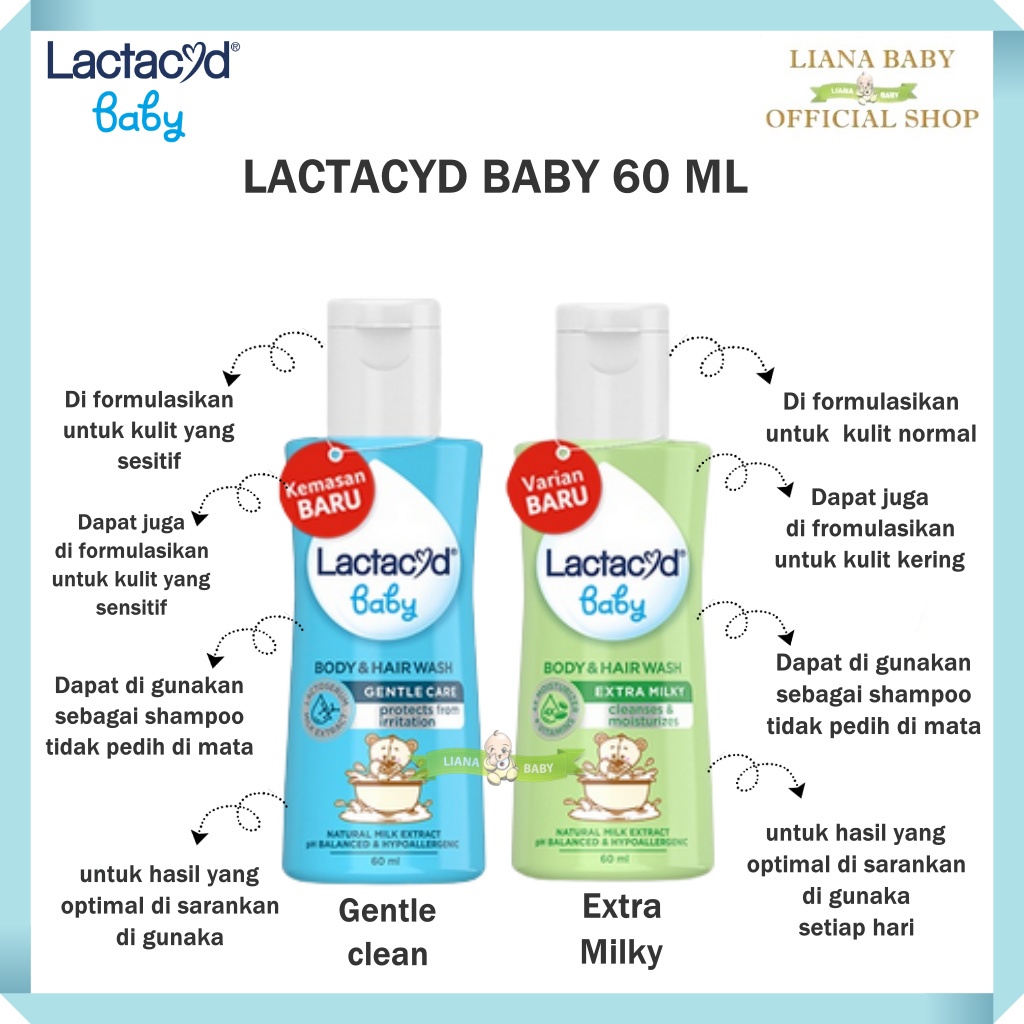 PERA251 SABUN BAYI UNTUK RUAM LACTACYD BABY LIQUID SOAP/EXTRA MILKY  60 ML exp 6 2026