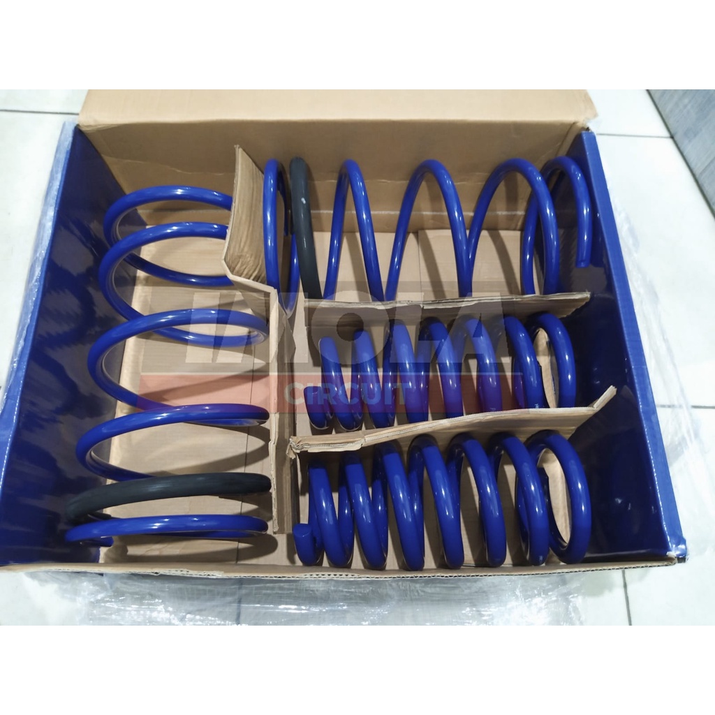 Jual lowering kit per ceper buat mobil INNOVA SOLAR DIESEL HSR Blue coil spring murah hsr impor pir 