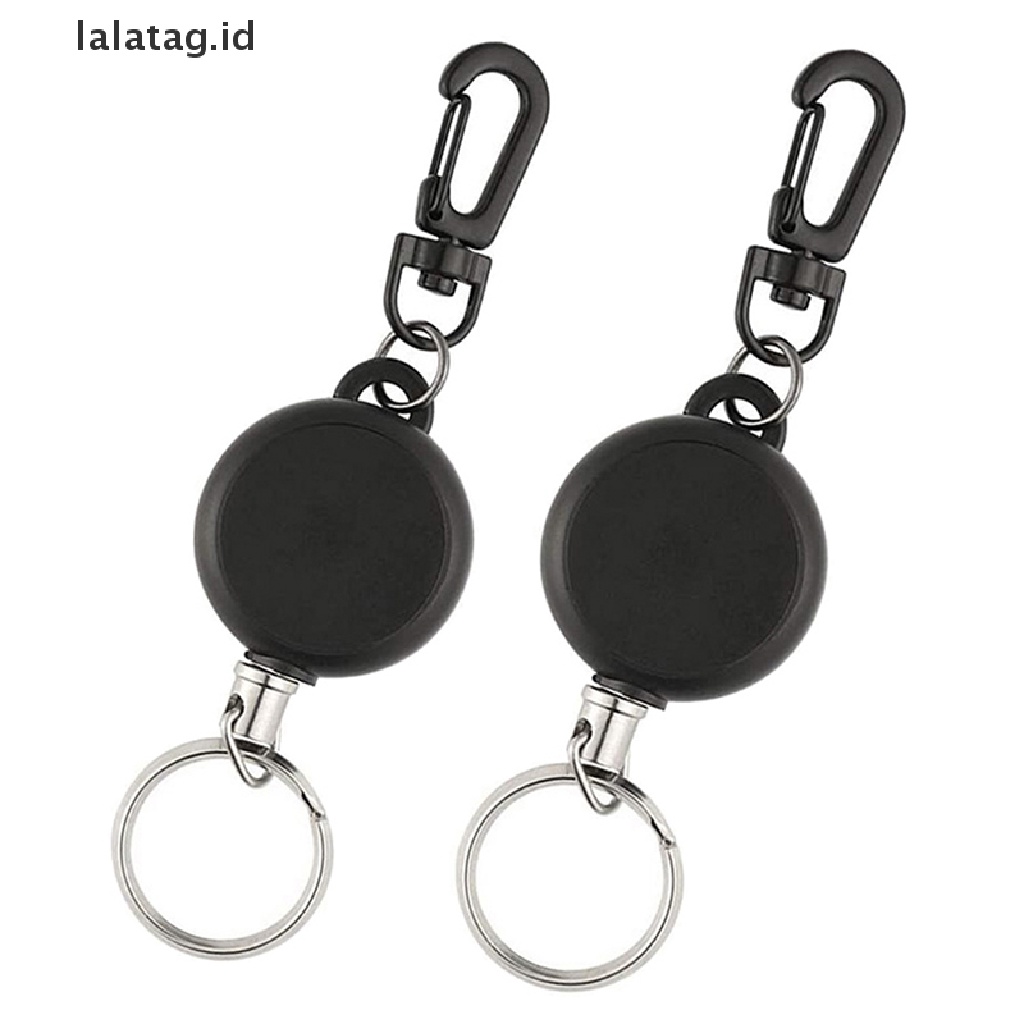 [lalatag] 65cm Retractable Keyring Metal Wire Keychain Clip Gantungan Kunci Tempat Gantungan Kunci [ID]