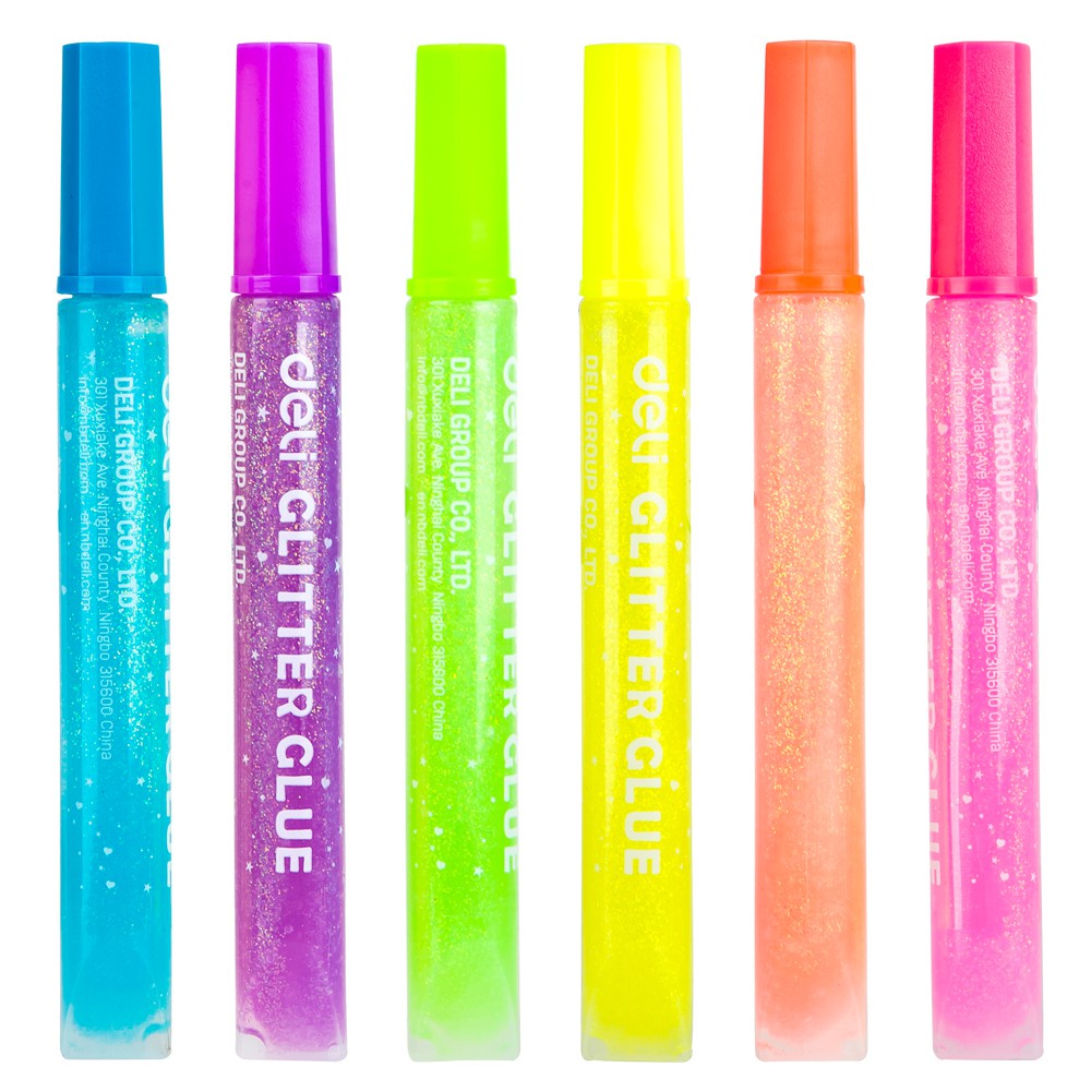 

Lem Deli Glue Glitter 12ml isi 6 Warna - EA71301