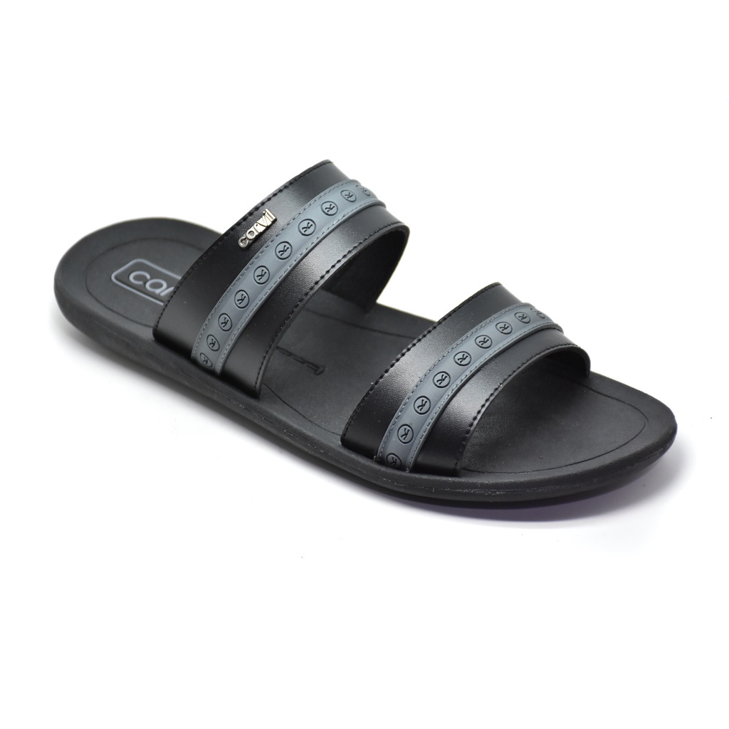 Carvil Armani 02 M Sandal Slide Casual Pria Black _A29