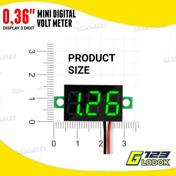 Digital Voltmeter 0.36 DC 40V 100V LED Volt Meter Tanpa Frame 3 Kabel