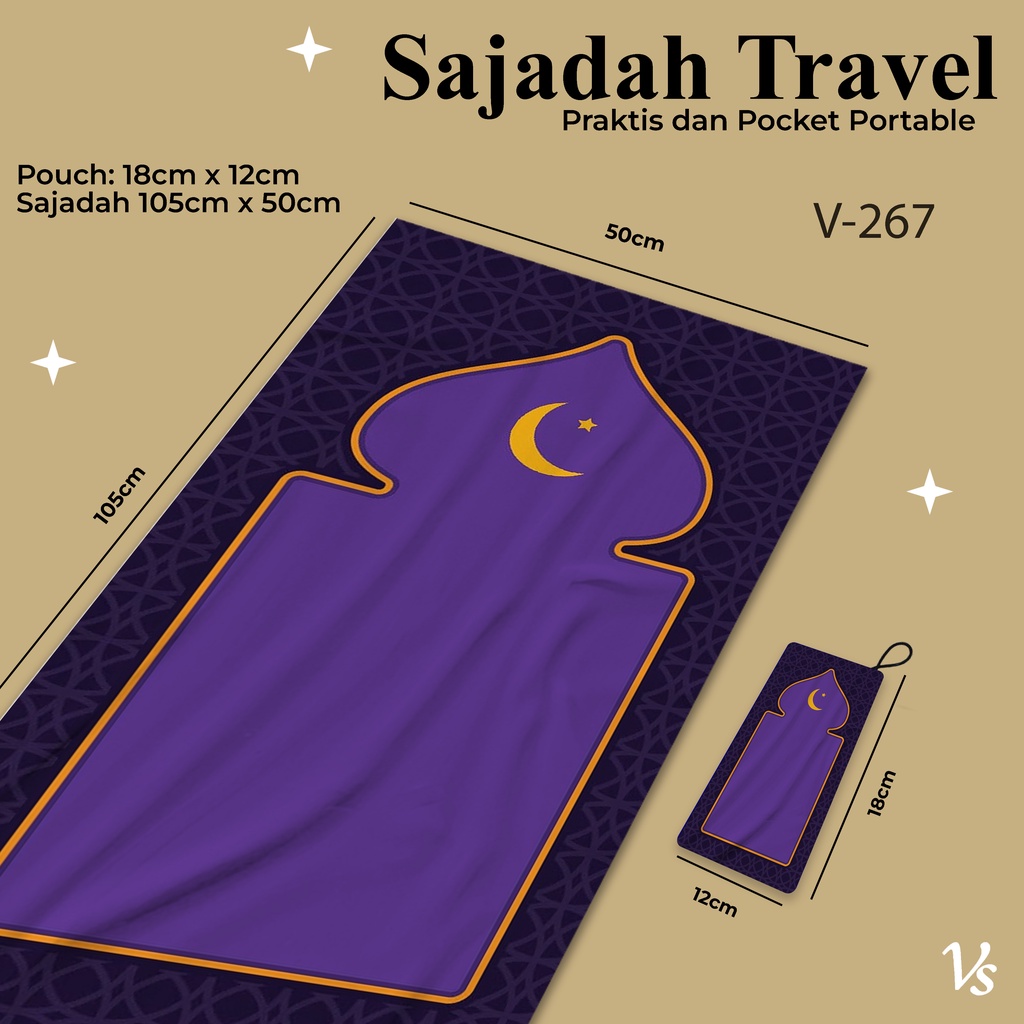 SAJADAH TRAVEL/SAJADAH SOUVENIR TAHLILAN/SOUVENIR HAJI DAN SOUVENIR PESTA FREE POUCH V267