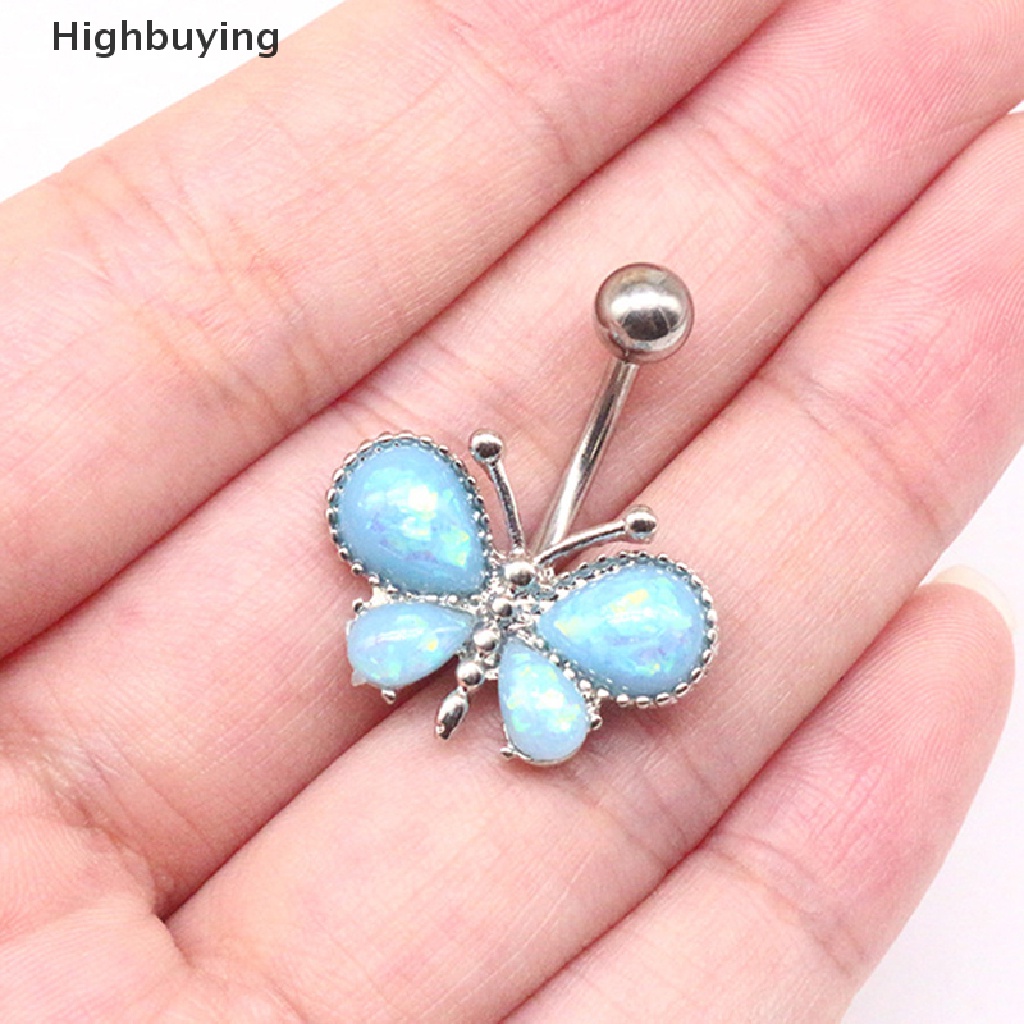 Hbid Wanita Fashion Bentuk Hati Zirkon Pusar Pusar Cincin Stainless Steel Goth Pusar Perhiasan Belly Button Rings Glory