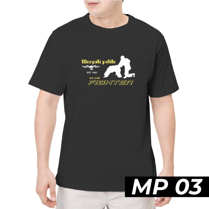 Kaos Distro Kaos Pencak Silat Merpati Putih MP03 Warna Hitam Cotton Combed 20S