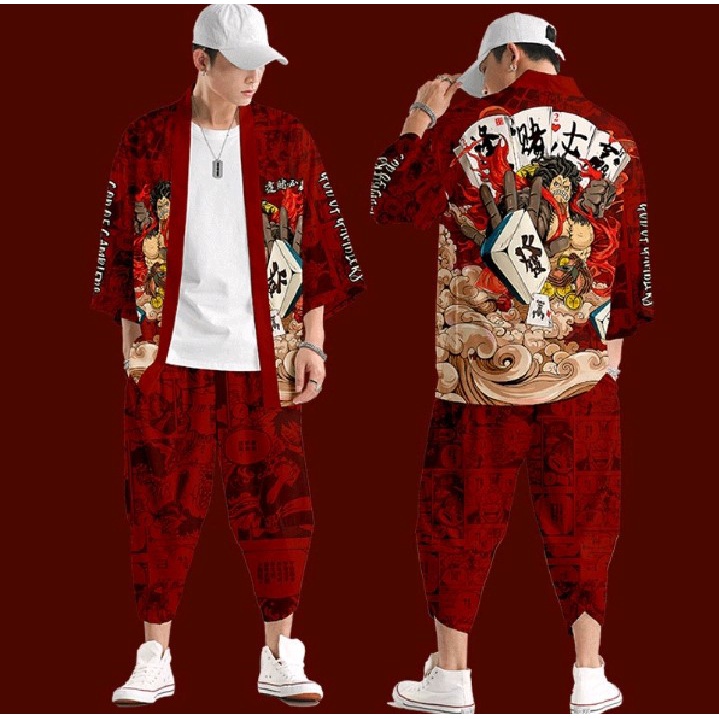 baju Japanese Cartoon Anime Fashion Women Men Kimono Jepang Wanita Pria Pakaian Cardigan Harajuku Me