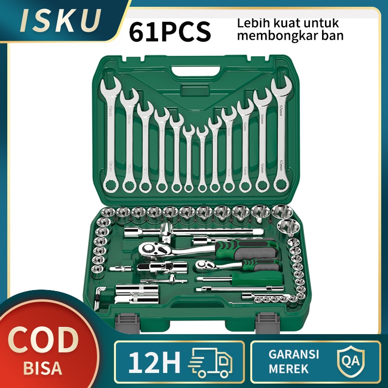 Jual Isku Kunci Sok Set Pcs Tool Kit Set Pcs Gigi Gagang Rachet Kunci Shock Set Pcs