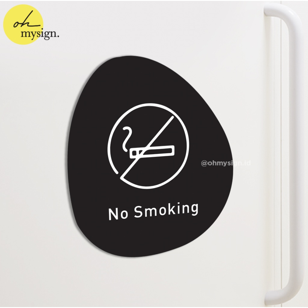 Tulisan No Smoking Sign Board Akrilik Tempel Dinding Papan Acrylic