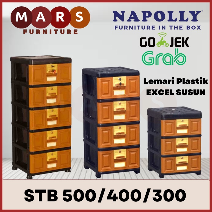 Lemari Plastik / Lemari Susun / Laci Serbaguna / Lemari Pakaian / Excel / Napolly STB 500 / 400 / 30