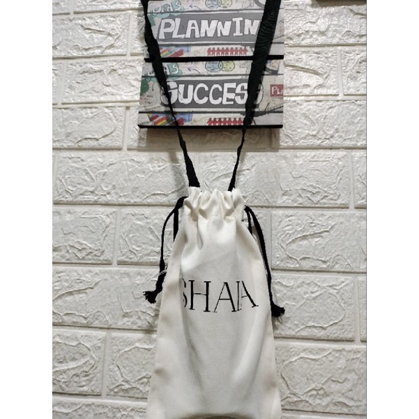 tas tumbler tali panjang serut tas botol kanvas tebal real pict