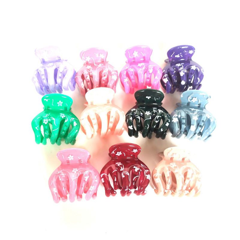 Jedai Tanggung 3.5cm Premium Import Cakar 5 Model Jelly Candy Motif Bunga Daisy Jepit Rambut Model Korea Hair Claw Clips Flower