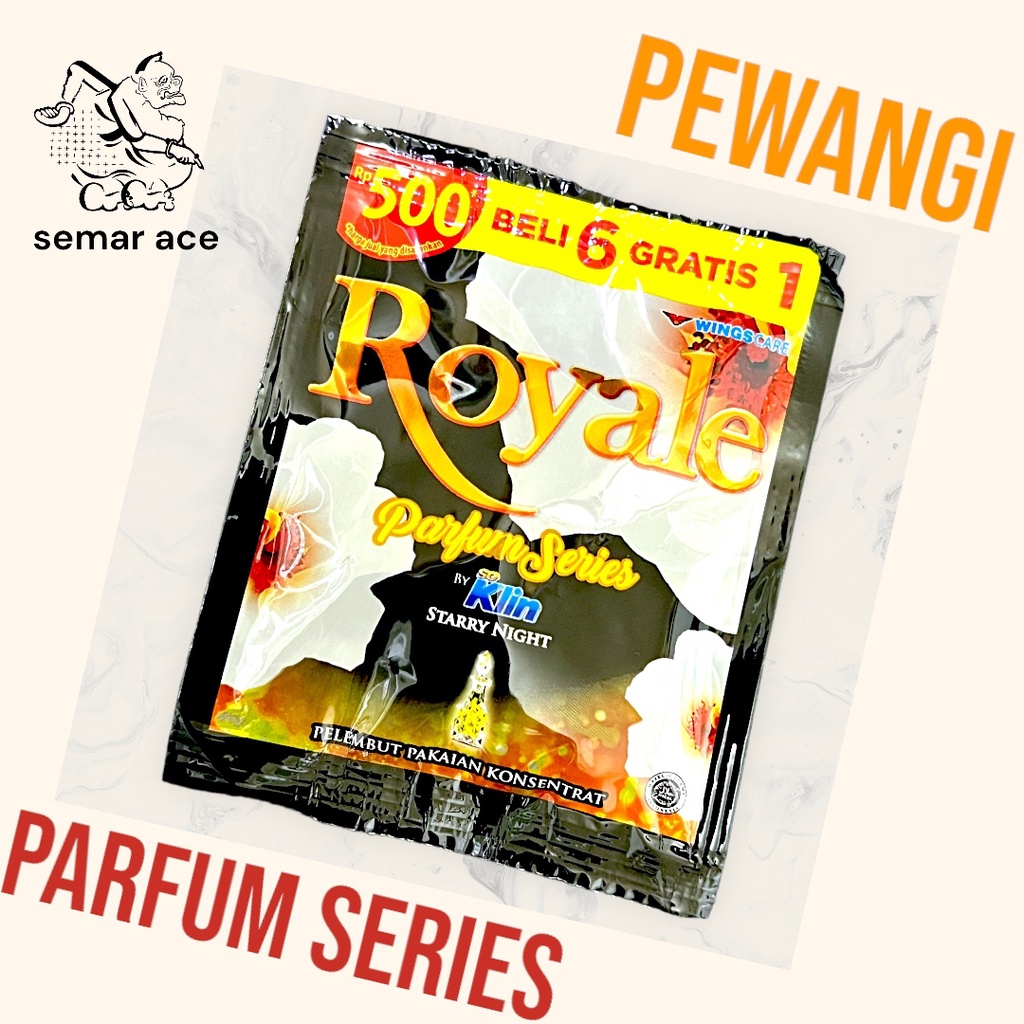 ROYALE PEWANGI SOFTENER PAKAIAN 1 RENCENG ISI 12