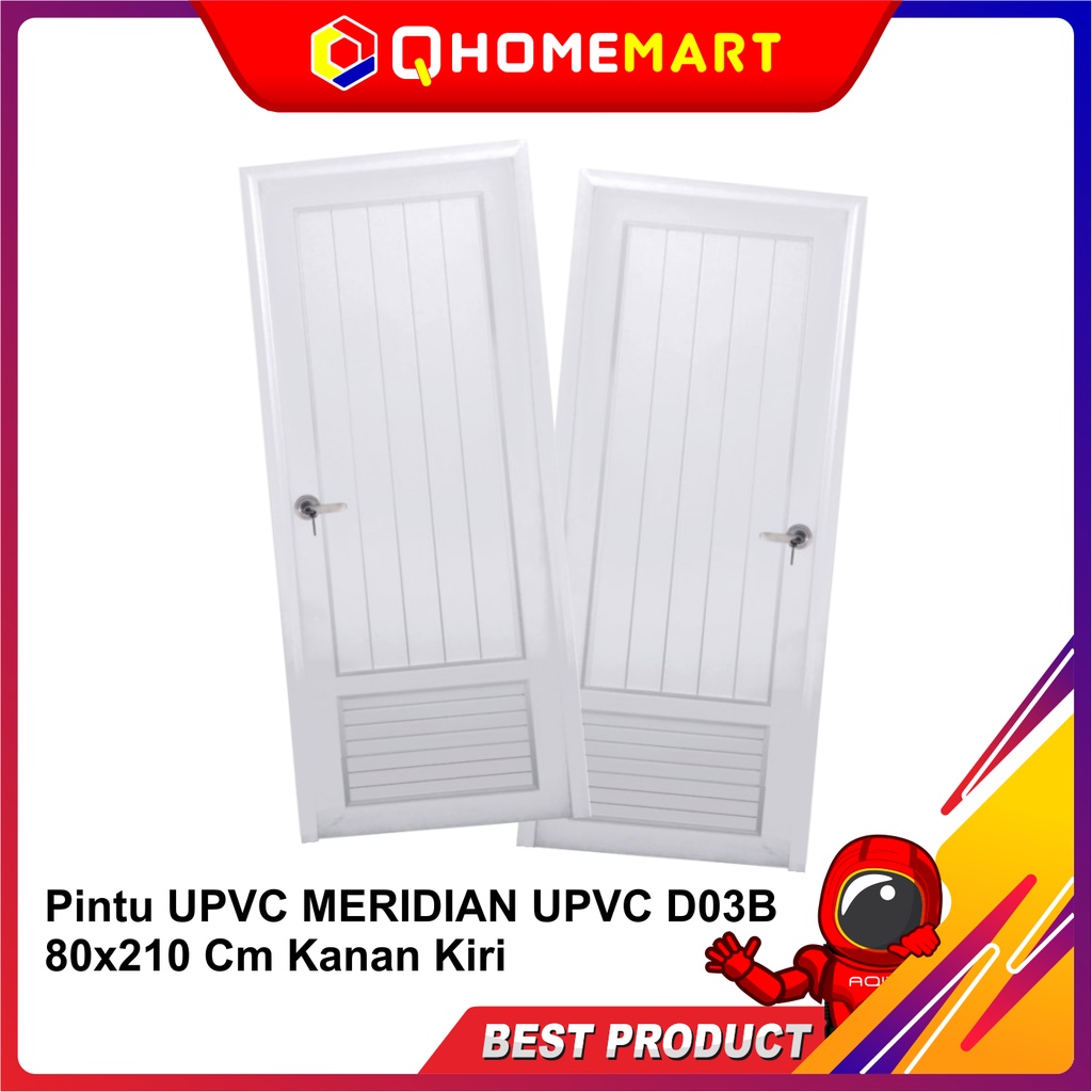 Pintu UPVC MERIDIAN UPVC D03B 80x210 Cm Kanan Kiri