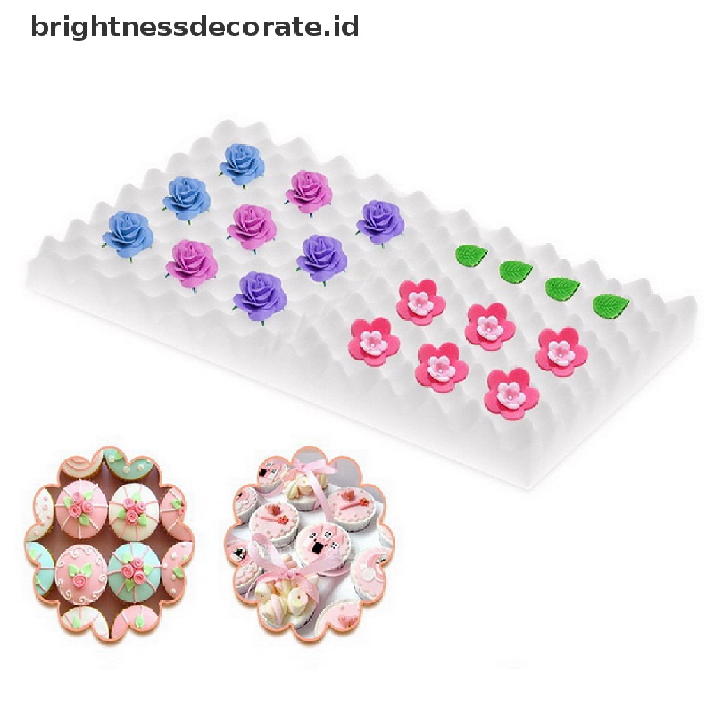 [Birth] 2pcs Alas Bolu Kue Busa Fondant Alas Pengering Gula Bunga Decor Bakeware Mold [ID]