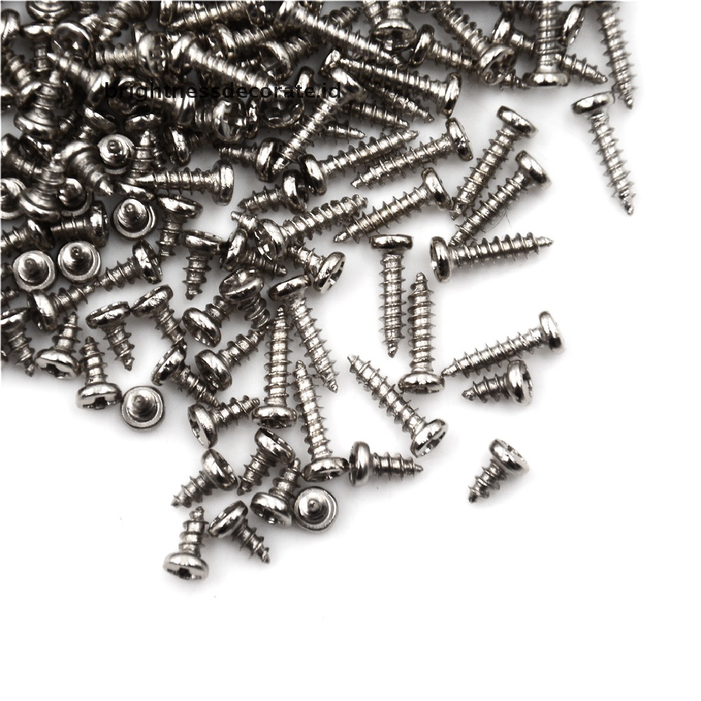 [Birth] 100pcs Sekrup M2 Diameter Ulir Kepala Bulat Cross Sekrup Self Tapping Screw [ID]