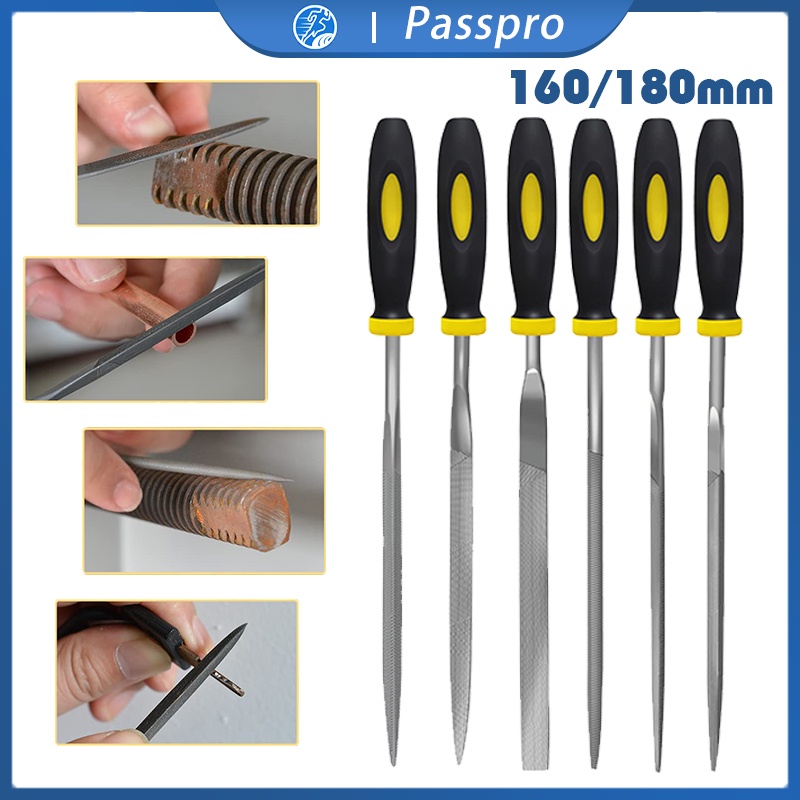 6pcs Kikir Besi Gepeng 160mm 180mm Half Round Fitter File Set