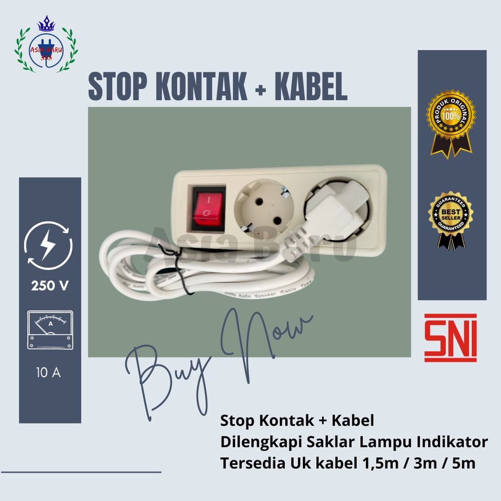 Stop Kontak + Kabel 1,5 Meter