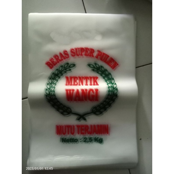 

plastik kemasan beras 2,5kg cap mentik wangi