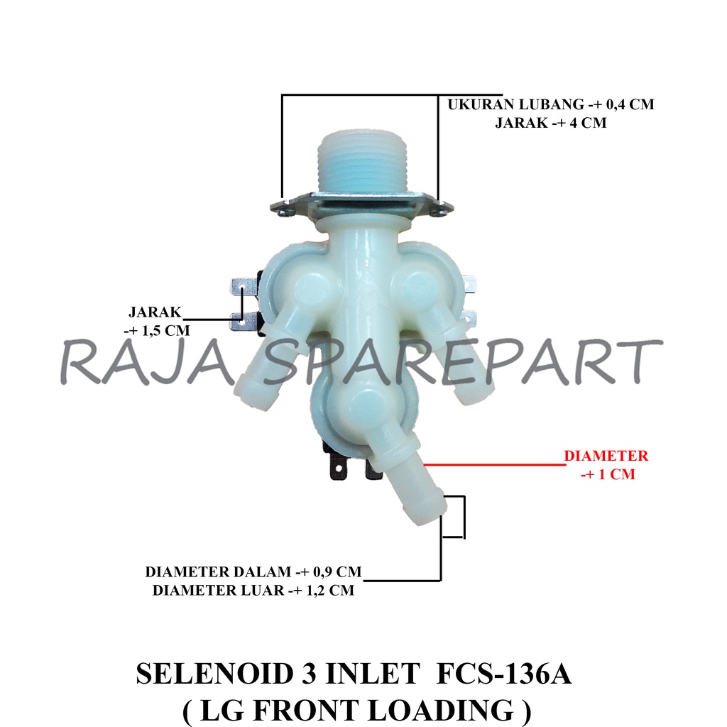 Selenoid  / Water Inlet Mesin Cuci LG FRONT LOADING 3 INLET FCS-136A