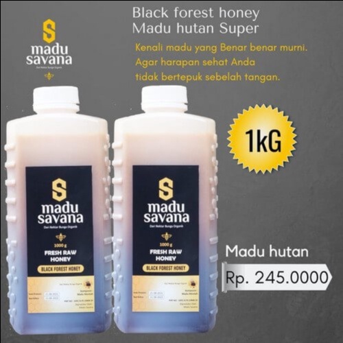 

MADU SAVANA 1 KG MADU HITAM ASLI 100% ALAMI BLACK FLOREST RAW HONEY